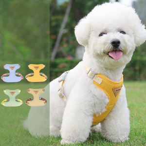 Arnés de perro de lana de peluche con logotipo personalizado de lujo, correa de cuello de Mascota de poliéster suave de alta calidad, arnés de chaleco de perro de diseñador pequeño - Product Image 3