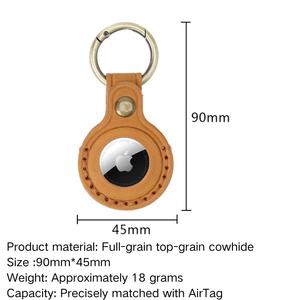 ที่ใส่ป้องกันการสูญหายแบบกำหนดเองพวงกุญแจหนังแท้แบบเลเซอร์ได้สำหรับป้ายอากาศ - Product Image 4