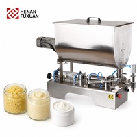 Machine de remplissage pneumatique à piston en acier inoxydable pour crèmes et pâtes, avec trémie mélangeuse pour pâtes épaisses de gingembre et d'ail