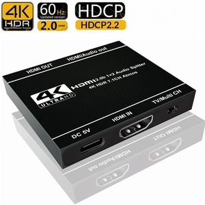 4K UHD 2.0 HDR 1x2 HDMI2.0 splitter 4K 60Hz RGB 4:4:4 HDCP 2.2 splitter <span class=keywords><strong>HDMI</strong></span> 2.0 1 trong 2 ra hỗ trợ vô hướng cho BLU-RAY DVD <span class=keywords><strong>PS4</strong></span> - Product Image 2
