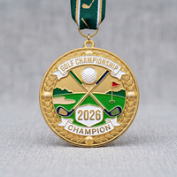 Medalla Deportiva de Campeón de Golf Personalizada con Relieve 3D, Bañada en Oro, de Aleación de Zinc, para Clubes de Golf, Venta al por Mayor B2B de Fábrica