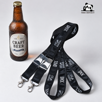 Longs lanyards en polyester imprimés par sublimation avec décapsuleur et porte-clés, personnalisables avec logo pour l'hôtellerie et la restauration