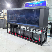 Aquarium en verre de 280 cm avec meuble peint, système de filtration intégré, réservoir personnalisé de luxe pour salon