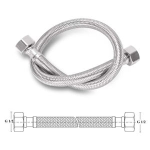 Conector de Tubería Flexible 1/2" X 1/2" BSP, Manguera Trenzada de Acero Inoxidable, Manguera Flexible para Plomería, Repuesto para Bricolaje - Product Image 5