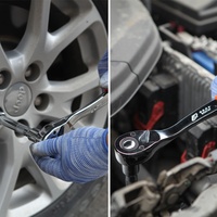 KAFUWELL-Llave de trinquete para reparación de automóviles, Kit de herramientas para el hogar, juego de enchufes, SS3730G, 1/4 CR-V, 22 Uds.