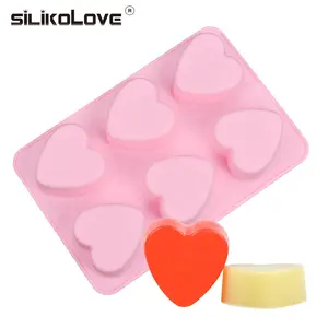 Chinese Factory 6 Cavity Human Heart Shape Silicone Moon Cake Mould