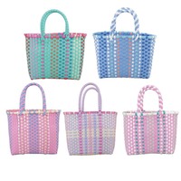 Offre Spéciale à la mode PP tissé sac étanche léger durable panier à main pour voyage plage supermarché fête de mariage