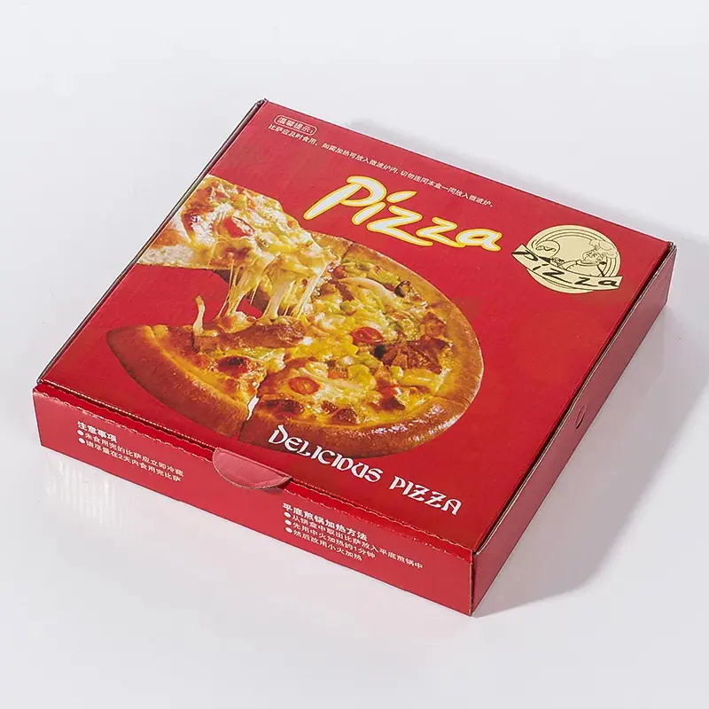 Fabrika toptan ucuz fiyatlar özel baskılı 33cm 10 inç makinesi Logo ile karton Pizza kutuları yapma