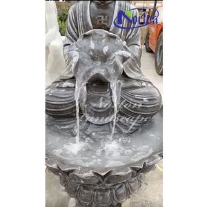 Fuente de Agua Decorativa de Piedra de Mármol con Estatua de Buda Sentado para Jardín Interior y Exterior en Venta - Product Image 5