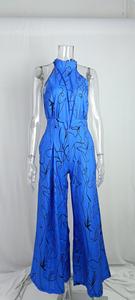 Combinaison élégante et formelle à jambes larges <span class=keywords><strong>pour</strong></span> femmes, sans manches, col halter, 2025 - Product Image 3