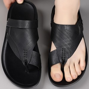Men's Summer Beach Sandals Breathable Non <b>Slip</b> Wear Resistant Casual <b>Slides</b> Black And Brown Injection Molding Youth 18 40 Years - Product Image 4