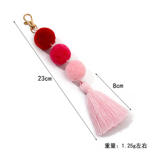 Geldbörse Handtaschen Tasche Dekor Charms Anhänger Schlüssel ring Bunte Regenbogen Boho lange Quaste PomPom Schlüssel bund - Product Image 5