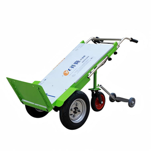 Chariot électrique pliable en acier vert à quatre roues et moteur 800W pour usage industriel - Product Image 2