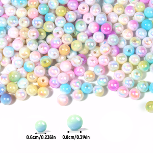 Cuentas de Plástico de Doble Color Degradado AB de 500g/bolsa, Cuentas Fantasmagoria para Fabricación de Joyería DIY - Product Image 3