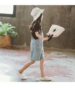Importación de ropa de bebé de China Pretty Brand Soft <span class=keywords><strong>Jeans</strong></span> Ropa para niños Conjuntos para niñas Verano - Product Image 5