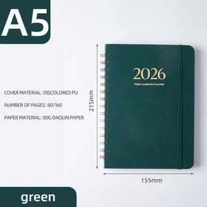 Agenda Settimanale e Mensile A5 2026, Copertina Rigida in PU Sfumato, Quaderno a Spirale per Studenti e Ufficio - Product Image 5