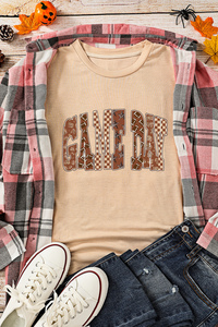 Dear-Lover Vente en gros Femmes <span class=keywords><strong>Kaki</strong></span> Game Day Rugby T-<span class=keywords><strong>shirt</strong></span> graphique à lettres à carreaux - Product Image 6