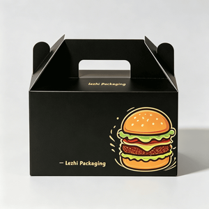 Caja de Embalaje Personalizada para Comida para Llevar, Caja de Papel para Papas Fritas, Hamburguesas y Comida Rápida, Caja para Pollo Frito con Asas - Product Image 4
