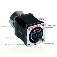 Moteur pas à pas hybride 2 phases 4 fils 0,55 Nm 24 V 42 mm 42BYGH47-401AS Nema17 avec frein de maintien pour imprimante 3D CNC