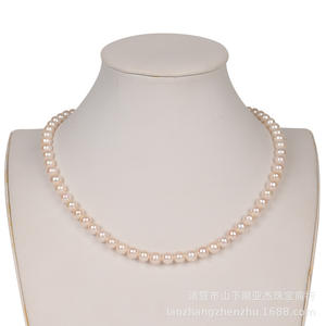 Collar de Perlas de Agua Dulce de Plata 925 para Mujer, 5-6 mm, Circular, con Imperfecciones, Cadena para Clavícula - Product Image 2