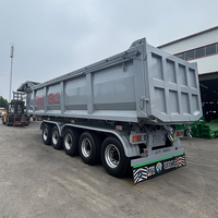 Semi-remorque benne arrière de 40 tonnes avec bâche électrique et structure en acier pour le transport de charges en vrac dans l'exploitation minière et la construction