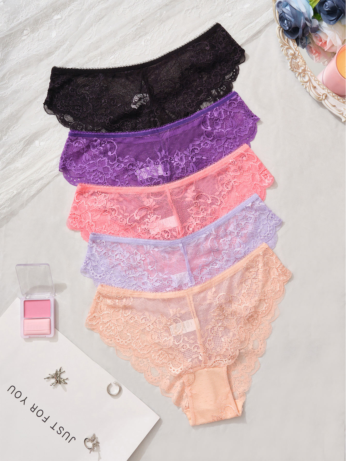 Wholesale New Design Multi-colors Women Lace Sexy Lingerie 5 Colors Cotton Crotch Women's Underwear