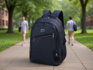 Zaino Casual da Uomo in Poliestere 20-37L con Chiusura a Cerniera, Spallacci e Tasca Interna - Product Image 2