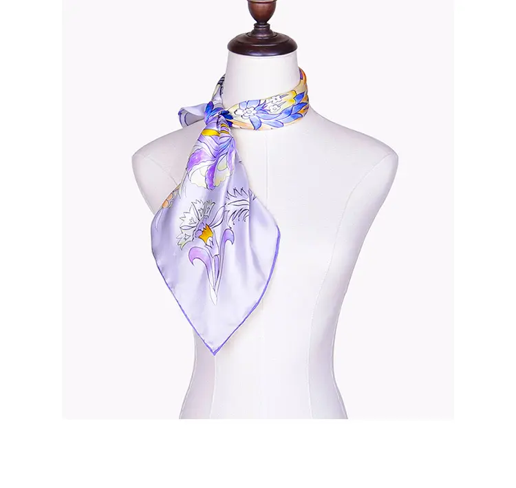 Pañuelo de seda satinado para mujer, pañuelo cuadrado con estampado para el cuello y la cabeza, gran oferta