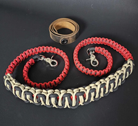 Sangle double personnalisée en corde tressée 550 Paracord, durable, pour boîte à lunch, sangle en paracorde pour les glacières avec crochets en acier inoxydable