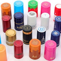 Capsules de bouteilles de vin en PVC avec logo personnalisé, ruban adhésif, capsules ROPP, inviolables, couleur personnalisée, vente en gros
