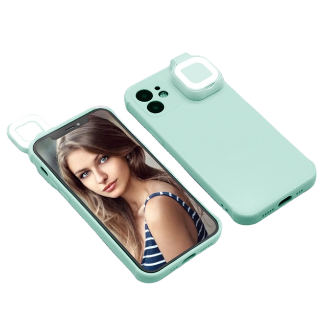 New Ring Fill Flashlight Mobile Cover Case Girl Luminous Led Selfie Light up Phone Cases for iPhone 16 -11Pro Max
