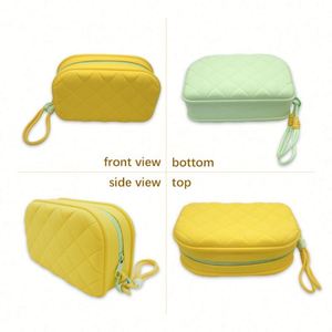Bolsa de Maquillaje de Silicona con Cierre de Cremallera, Asa Suave, Gran Capacidad, Ecológica y Resistente al Agua - Estuche Cosmético Moderno - Product Image 3