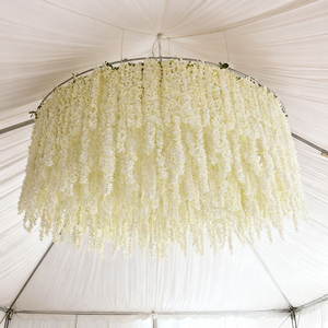 Nouvelle conception de mur de fleurs en soie rose pour les occasions de mariage - Product Image 1