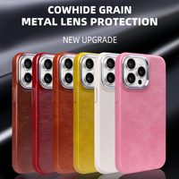 Étui Classique en Cuir Huilé Effet Vieilli, Coque de Protection Intégrale Antichoc pour iPhone 17 16 Pro Max 15 13 14 12 11 – Vente en Gros