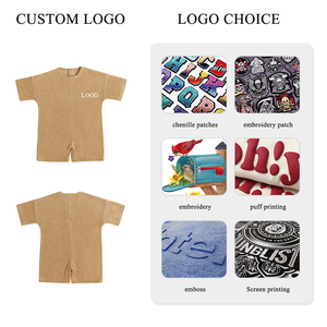 Mameluco de Bebé Personalizado de Felpa, Manga Corta, Cuello Redondo, Botones en la Espalda, Suave y Amigable con la Piel, Mono para Bebé, Ropa de Uso Diario - Product Image 4