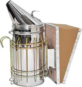 Stainless Steel Bee Hive Smoker with Heat Shield Beekeeping Equipment