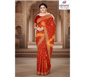 Sari traditionnel en coton imprimé Ajmera, élégant, doux, ethnique, tenue de fête, séchage rapide, toutes saisons, pour femmes - Product Image 1