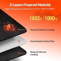Alas Pelindung Percikan Api Perapian 80x50cm 1mm Tahan Panas dari Fiberglass untuk Perapian, Panggangan, Kerja Solder, Dapur Luar Ruangan, Mudah Digunakan