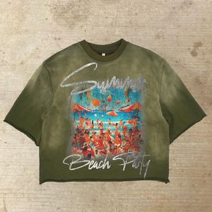 เสื้อยืดผู้ชายลายกราฟิกสีดำคอกลมแขนสั้นสตรีทแวร์เสื้อยืดฤดูร้อนสวมใส่สบายๆ - Product Image 5
