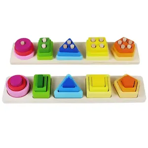 Деревянные игрушки Монтессори для детей, деревянные игрушки для сортировки и укладки для малышей, развивающая форма, сортировщик цветов