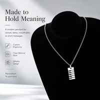 Pendentif Géométrique en Forme de Plaque Militaire en Acier Inoxydable – Collier Style Hip-Hop Européen et Américain – Bijoux Personnalisés en Gros