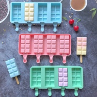 Moule en silicone à 4 cavités grand format pour crème glacée et bâtonnets glacés – Création DIY originale