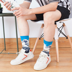 Nr Người Đàn Ông Của Mùa Chải Kỹ Cotton Dệt Kim Crew Socks Thiết Kế Mới Tùy Chỉnh Đầy Màu Sắc Thoáng Khí Chống Mùi Vớ Giản Dị - Product Image 4