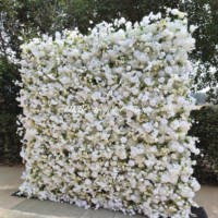 Hochzeitsdekoration & Zubehör Maßgefertigte 5D Weiße Seidenrosen-Blumenwand 8ft X 8ft Künstliche Blumenwand mit Stoffrückseite