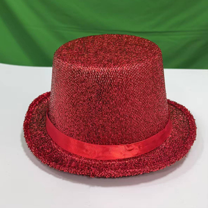Sombrero de copa plateado con banda de satén, sombrero de fiesta unisex para actuaciones en escenarios de festivales - Product Image 4