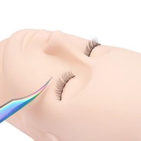 Tête d'entraînement en silicone souple pour extensions de cils - Réutilisable et portable pour la pratique en salon
