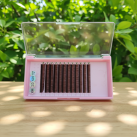 Extensions de cils individuels en soie marron, volume mat, base souple, naturelles, douces, haute qualité, matériaux PBT/coréens, longueurs mixtes