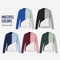 Maillot de cyclisme personnalisé pour femme à manches longues et fermeture éclair intégrale, avec blocs diagonaux contrastants, idéal pour les compétitions de cyclisme sur route