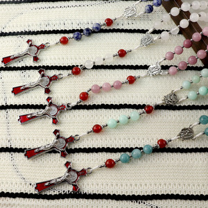 Rosario Cattolico in Pietra Naturale, Collana di Preghiera Artigianale, Gioiello Regalo - Product Image 6