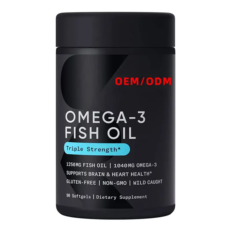 Burpless balık yağı takviyesi üçlü güç Omega 3 balık yağı EPA & DHA yağ asitleri vahşi Alaskan Pollock